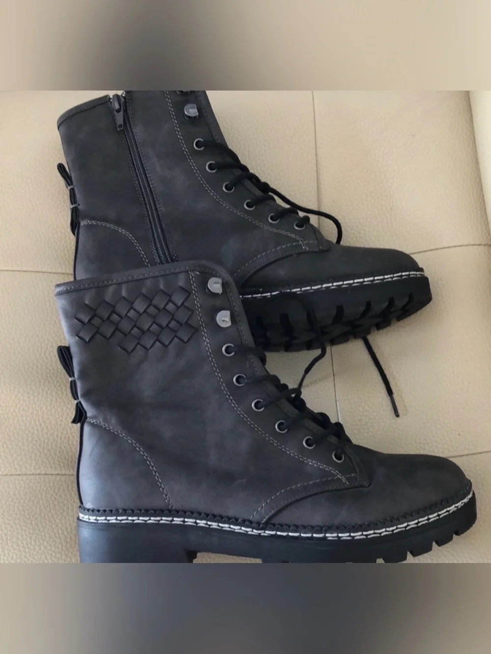 XOXO Black Lace-Up Combat Booties Size 7 Boho Bootie Casual boots for women